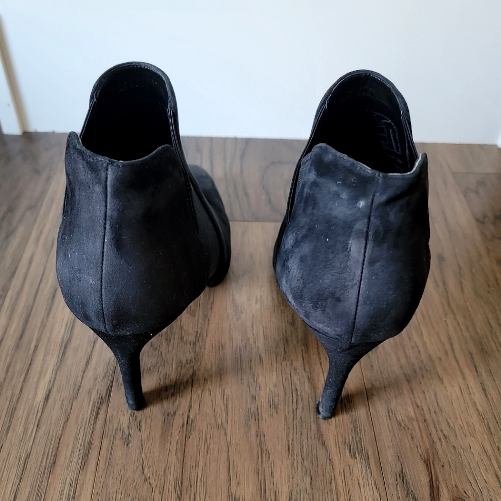 COLE HAAN ANKLE Suede Booties Boots Heels Shoes Black Size 10 - Picture 8 of 9